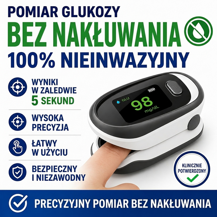 Bezinwazyjny glukometr typu klips