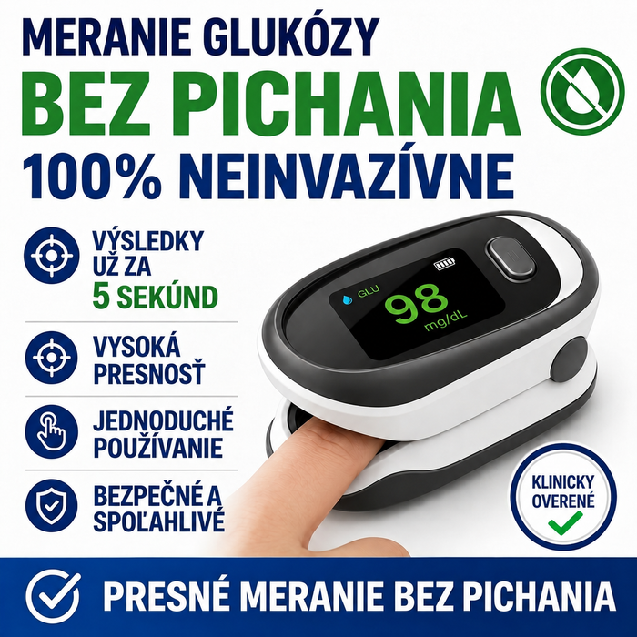 Neinvazívny glukometr s klipom